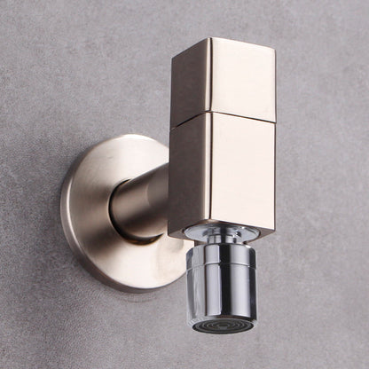 Modern Round Wall-Mounted Bathroom Faucet Handle in Solid Brass
