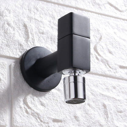 Modern Round Wall-Mounted Bathroom Faucet Handle in Solid Brass