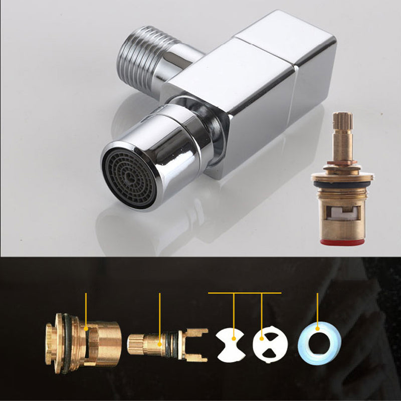 Modern Round Wall-Mounted Bathroom Faucet Handle in Solid Brass