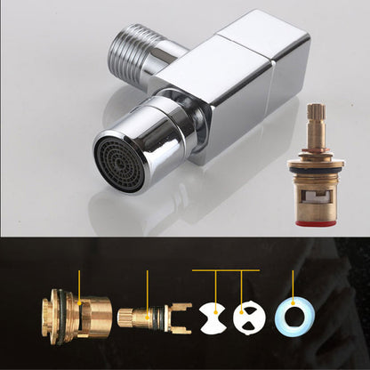 Modern Round Wall-Mounted Bathroom Faucet Handle in Solid Brass