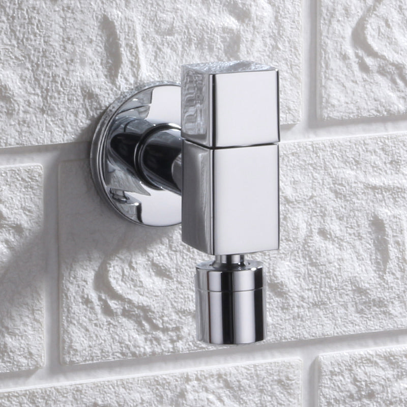 Modern Round Wall-Mounted Bathroom Faucet Handle in Solid Brass
