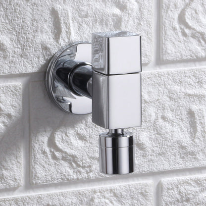 Modern Round Wall-Mounted Bathroom Faucet Handle in Solid Brass