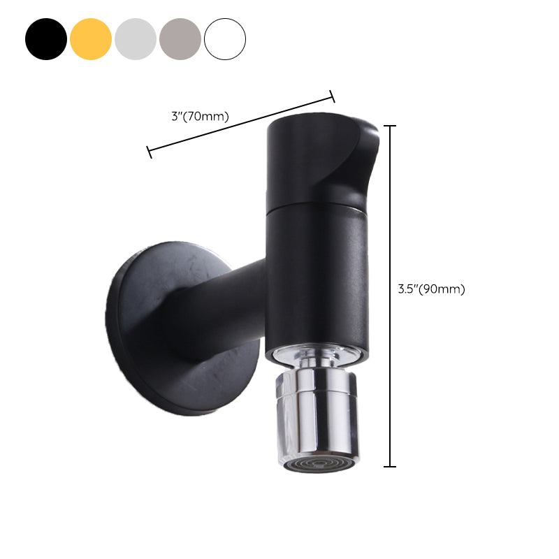 Modern Round Wall-Mounted Bathroom Faucet Handle in Solid Brass