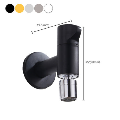 Modern Round Wall-Mounted Bathroom Faucet Handle in Solid Brass