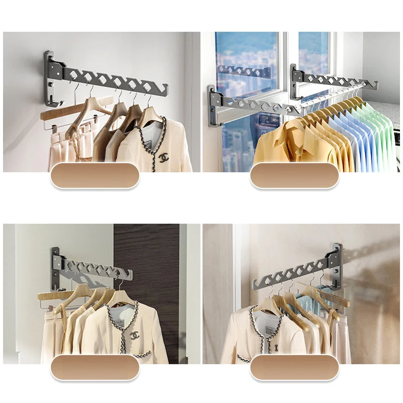 Wall-Mounted Clothes Dryer with 180° Swivel | Foldable | Aluminum 13 x 34 x 3 cm