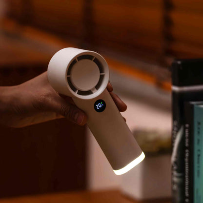 Handheld Fan with LED Light – 3600mAh USB Rechargeable