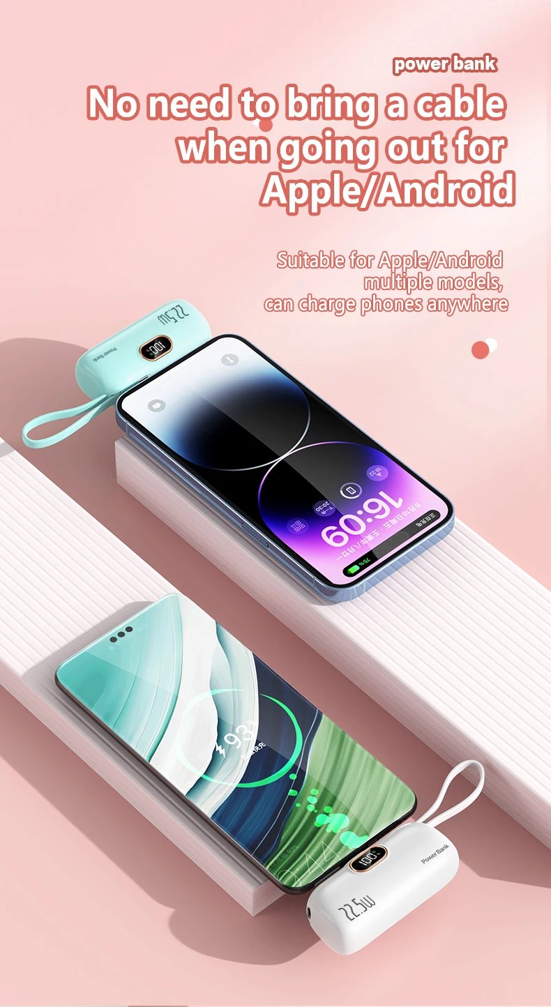 Compact 5000 mAh Charger | Fast Charging Powerbank with Triple Ports