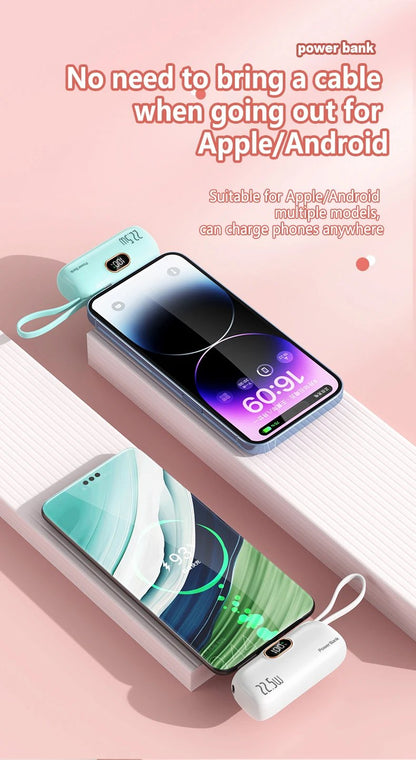 Compact 5000 mAh Charger | Fast Charging Powerbank with Triple Ports