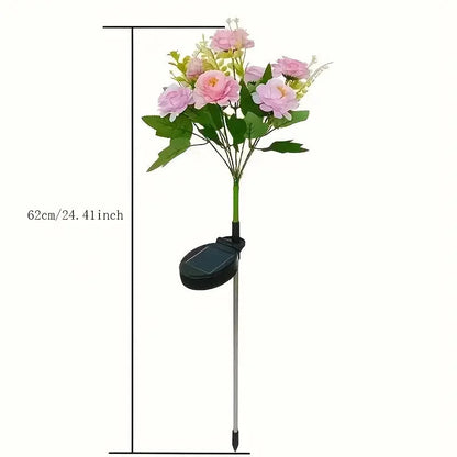 Hibiscus Solar Garden Light | LED Flower Lamp | 62 cm Height | IP65 Rated