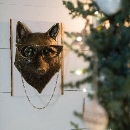 Hand-Painted Resin Animal Head Wall Decor – Playful Figurines