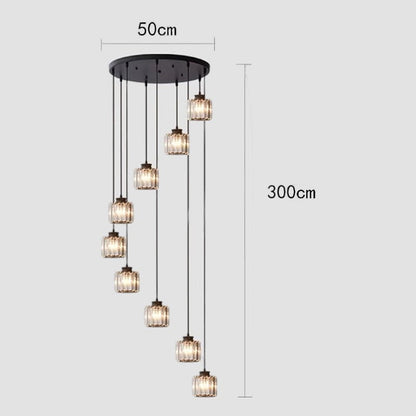 Elegant Grand Ceiling Light – Vintage Crystal Staircase Chandelier