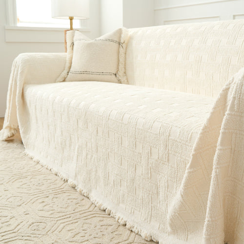 Cozy Throw Blanket – Soft Crosshatch Chenille Sofa Protector