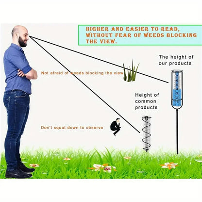 Garden Rain Gauge | Frost-Resistant Precipitation Meter | Adjustable Height | Large Scale | Ideal for Lawn & Patio