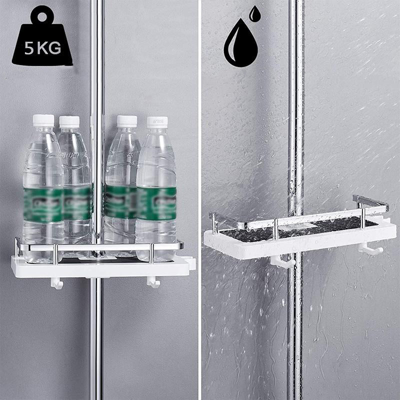Adjustable Shower Shelf Without Drilling – Rustproof Organizer for Shampoo & Accessories