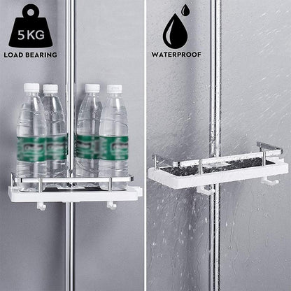 Shower Storage Organizer for Rail - No Drill Bathroom Shelf Caddy