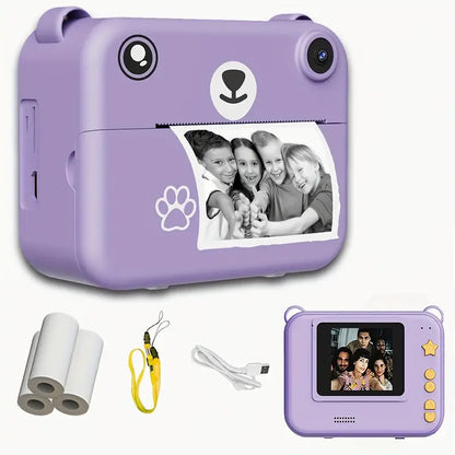 Compact Instant Camera for Kids - 1080P HD, Photo & Video, Includes Print Paper & USB Charger
