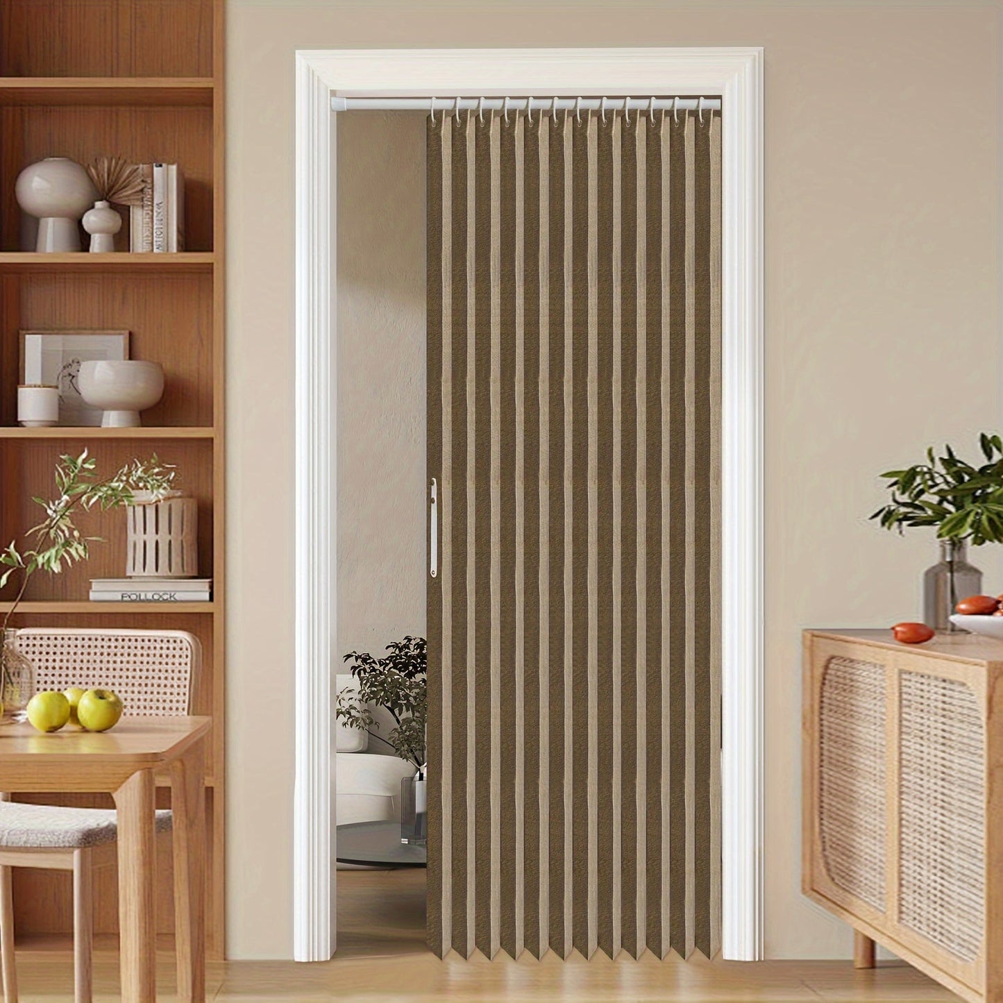 Colorful Magnetic Folding Curtain for Doors – Space-Saving Divider, Washable Polyester
