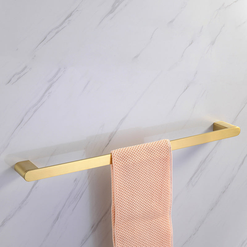Gold Bathroom Hardware Set – Contemporary Towel Bar and Accessories
