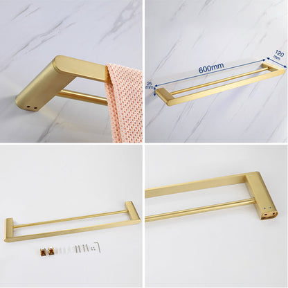 Gold Bathroom Hardware Set – Contemporary Towel Bar and Accessories
