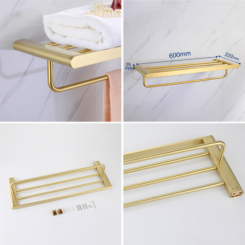 Gold Bathroom Hardware Set – Contemporary Towel Bar and Accessories