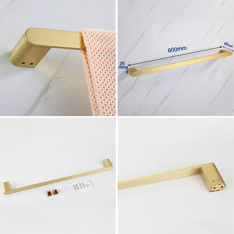 Gold Bathroom Hardware Set – Contemporary Towel Bar and Accessories