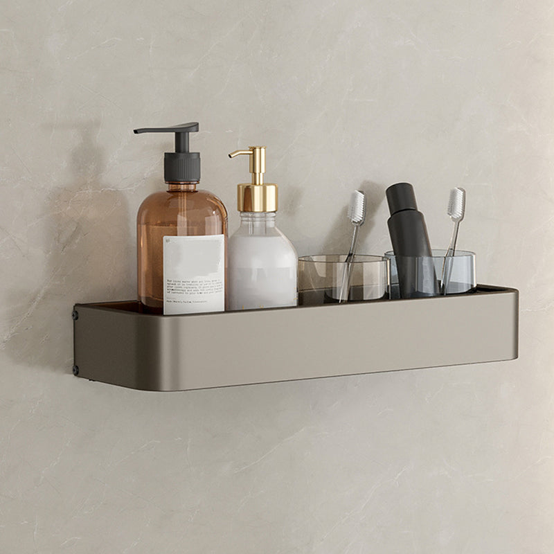 Modern Grey Bathroom Accessory Set with Aluminum Shelf