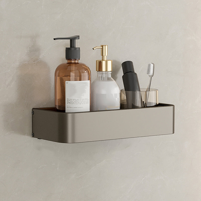 Modern Grey Bathroom Accessory Set with Aluminum Shelf