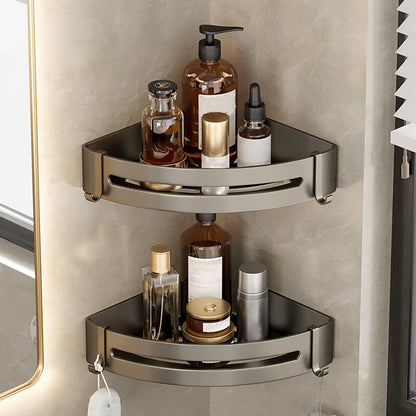 Modern Grey Bathroom Accessory Set with Aluminum Shelf