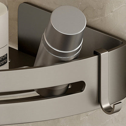 Modern Grey Bathroom Accessory Set with Aluminum Shelf