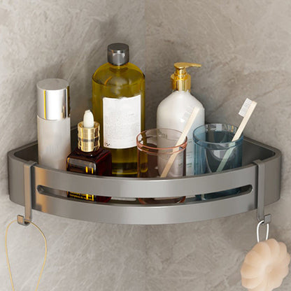Modern Grey Bathroom Accessory Set with Aluminum Shelf