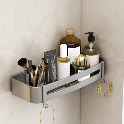 Modern Grey Bathroom Accessory Set with Aluminum Shelf