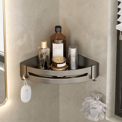 Modern Grey Bathroom Accessory Set with Aluminum Shelf