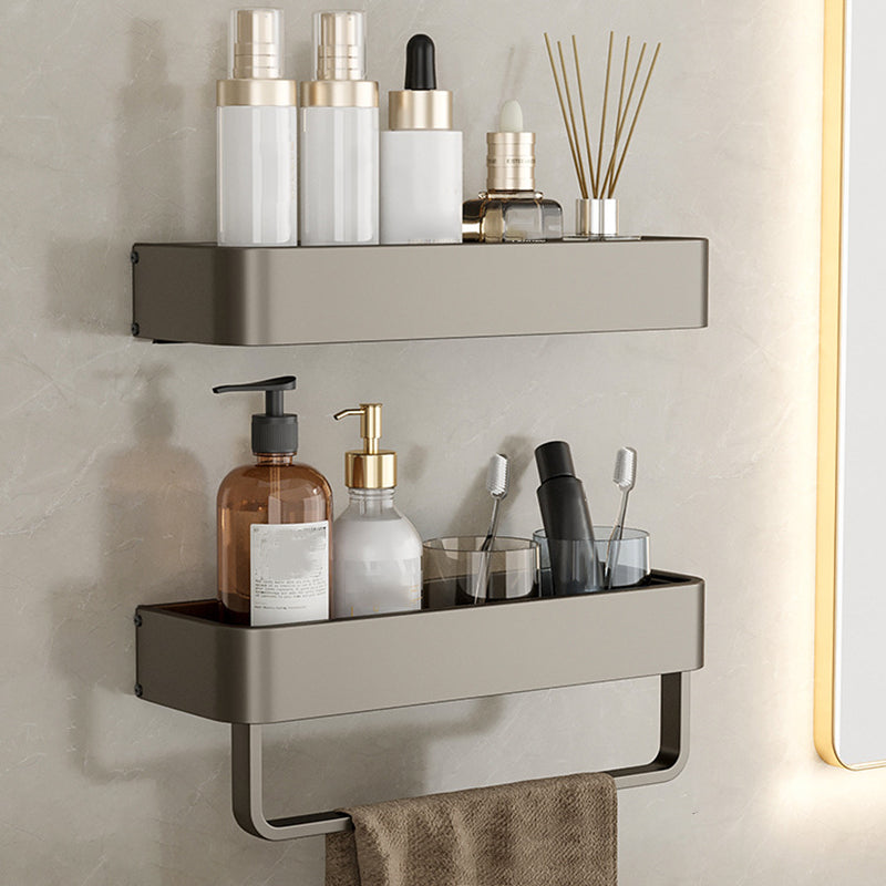 Modern Grey Bathroom Accessory Set with Aluminum Shelf