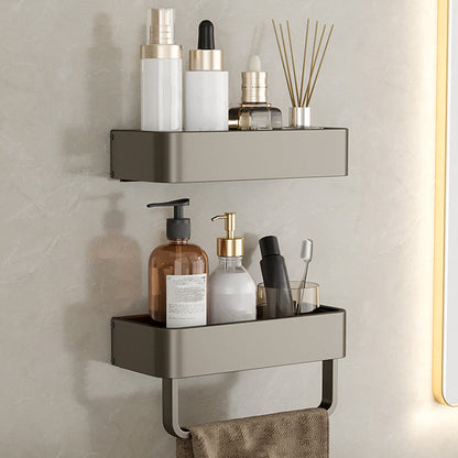 Modern Grey Bathroom Accessory Set with Aluminum Shelf