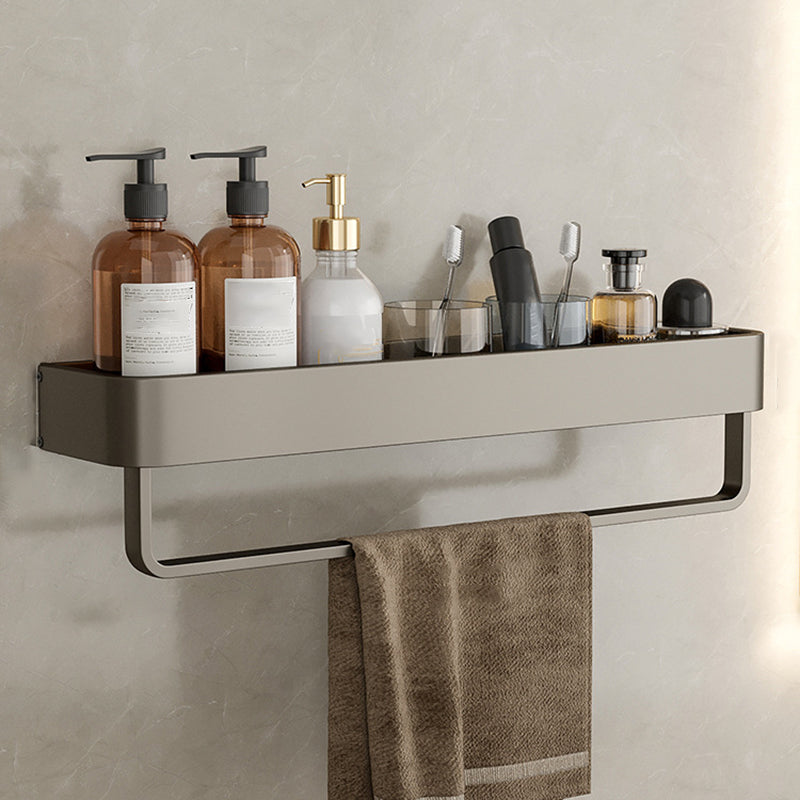 Modern Grey Bathroom Accessory Set with Aluminum Shelf