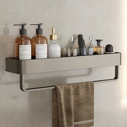 Modern Grey Bathroom Accessory Set with Aluminum Shelf