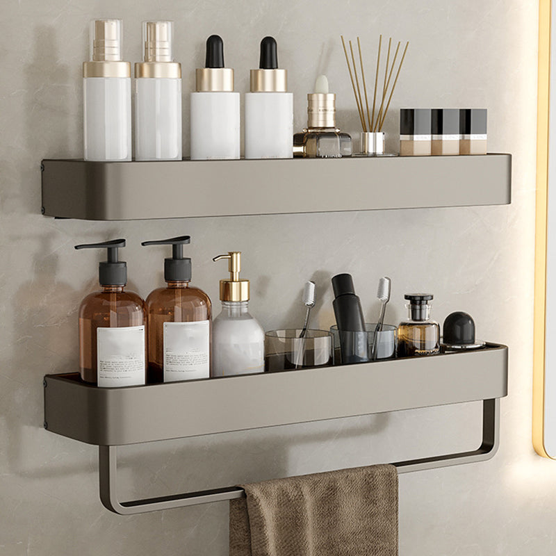 Modern Grey Bathroom Accessory Set with Aluminum Shelf