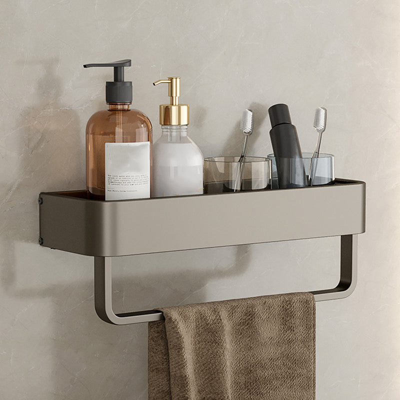Modern Grey Bathroom Accessory Set with Aluminum Shelf