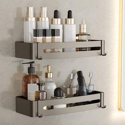Modern Grey Bathroom Accessory Set with Aluminum Shelf
