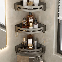 3-piece set (Hollow Triangle Bath Shelf with Rod)