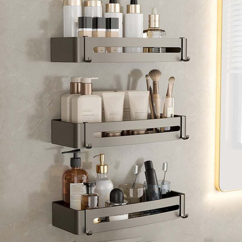 Modern Grey Bathroom Accessory Set with Aluminum Shelf