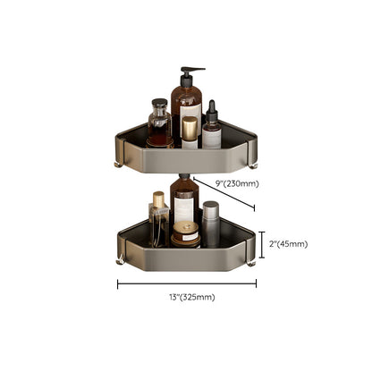 Modern Grey Bathroom Accessory Set with Aluminum Shelf