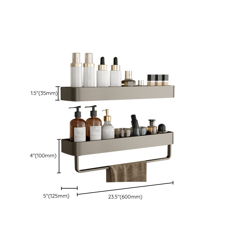Modern Grey Bathroom Accessory Set with Aluminum Shelf