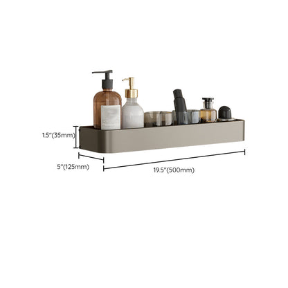 Modern Grey Bathroom Accessory Set with Aluminum Shelf