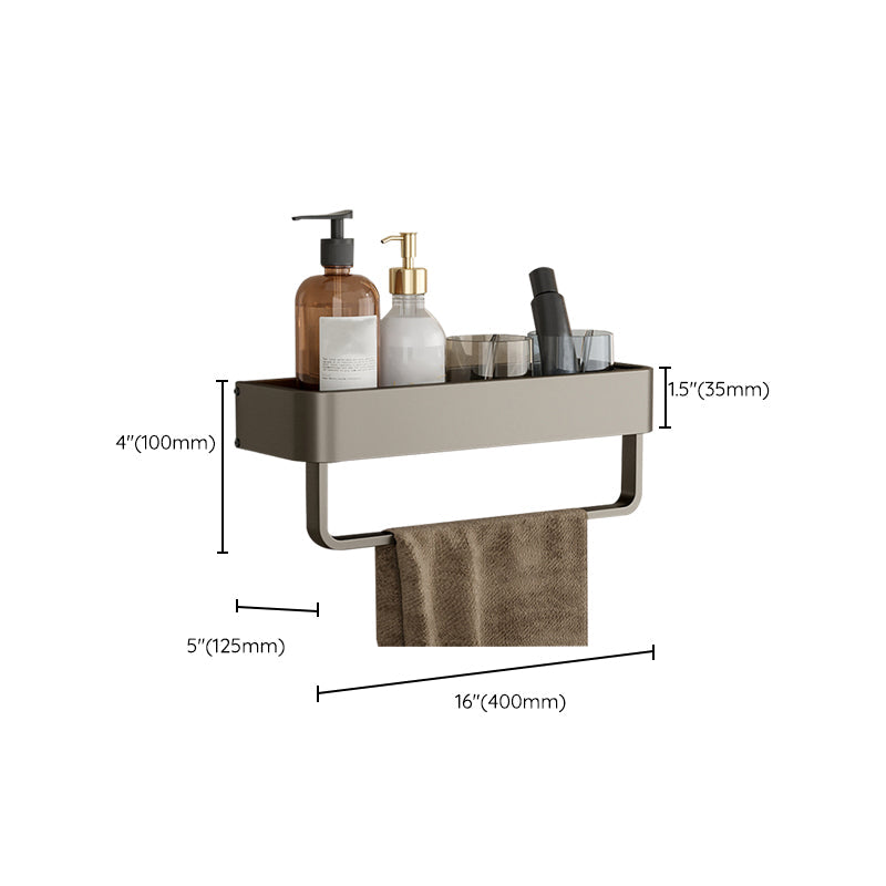Modern Grey Bathroom Accessory Set with Aluminum Shelf