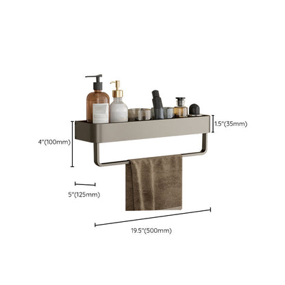 Modern Grey Bathroom Accessory Set with Aluminum Shelf