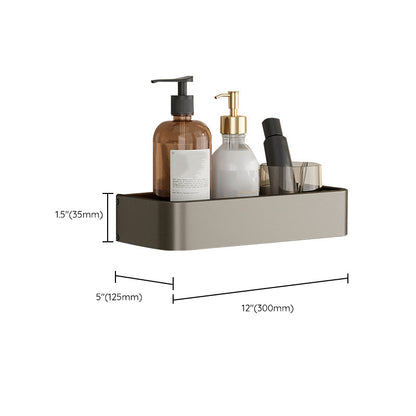 Modern Grey Bathroom Accessory Set with Aluminum Shelf