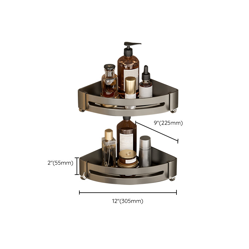 Modern Grey Bathroom Accessory Set with Aluminum Shelf