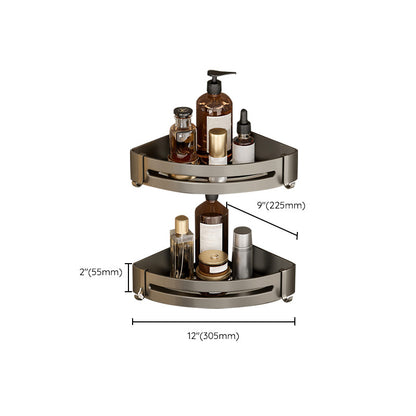 Modern Grey Bathroom Accessory Set with Aluminum Shelf