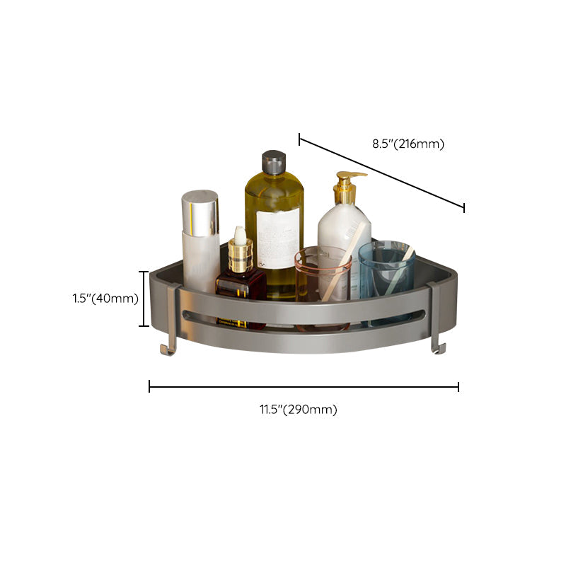 Modern Grey Bathroom Accessory Set with Aluminum Shelf